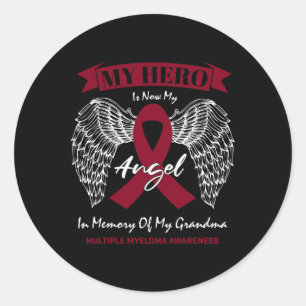 Sticker Rond Cancer du sang en mémoire de grand-mère Myélome mu