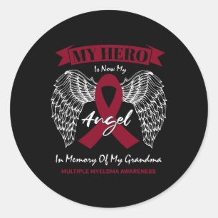 Sticker Rond Cancer Du Sang En Mémoire De Grand-Mère Myélome Mu