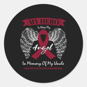 Sticker Rond Cancer du sang en mémoire de l'oncle myélome multi