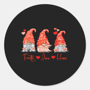 Sticker Rond Cancer du Sang Foi Espoir Amour Gnomes rouges Guer