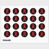 Sticker Rond Cancer du sang Semaine du ruban rouge Sensibilisat (Feuille)