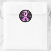 Sticker Rond Cancer du sein Espoir Aimer Courage Classic Round  (Sac)