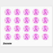 Sticker Rond Cancer du sein Espoir Aimer Courage Classic Round  (Feuille)