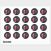 Sticker Rond Cancer du sein Fille de combat 1 (Feuille)