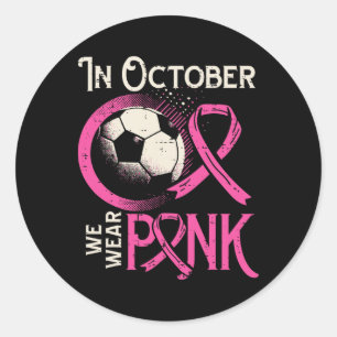 Sticker Rond Cancer du sein Football Octobre Porter Rose Sensib