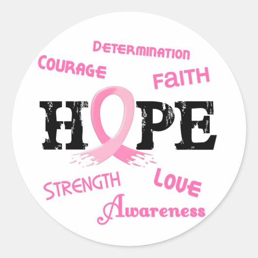 Sticker Rond Cancer du sein HOPE 7.1 (Devant)