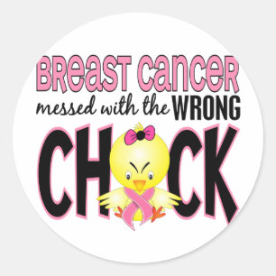 Sticker Rond Cancer Du Sein Mis Avec Le Mauvais Chick