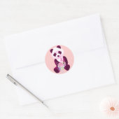Sticker Rond Cancer du sein Panda Ours (Enveloppe)