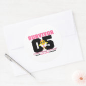 Sticker Rond Cancer du sein poussin survivant 05 ans (Enveloppe)