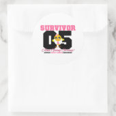 Sticker Rond Cancer du sein poussin survivant 05 ans (Sac)