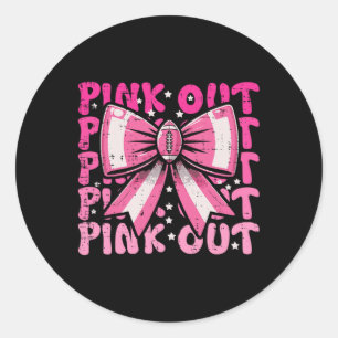 Sticker Rond Cancer du sein Ruban Pink Out Sensibilisation Femm