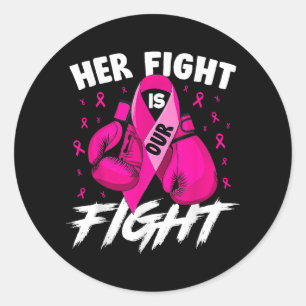 Sticker Rond Cancer du sein Sa lutte est notre combat cancer du