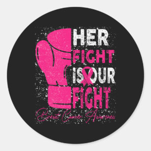 Sticker Rond Cancer du sein Sa lutte est notre combat cancer du