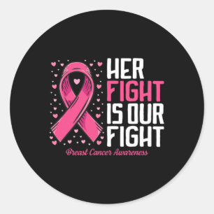 Sticker Rond Cancer du sein Sa lutte est notre combat cancer du