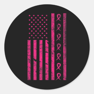 Sticker Rond Cancer du sein Sensibilisation au cancer du drapea