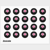 Sticker Rond Cancer du sein Squelette Coeur de la main Signal r (Feuille)