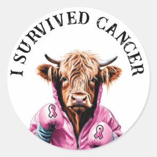 Sticker Rond Cancer du sein survivant