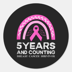 Sticker Rond Cancer du sein Survivant Teil 5 ans Cancer Sans Pi