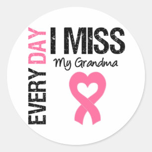 Sticker Rond Cancer du sein Tous Les Jours Ma grand-mère me man