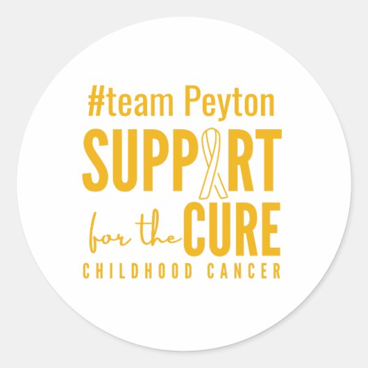 Sticker Rond cancer enfant nom personnalisé soutien cure Sticke (Devant)