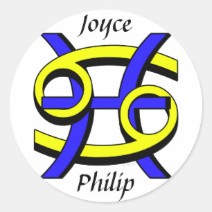 Sticker Rond Cancer et Poissons PAR