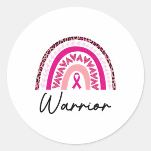 Sticker Rond Cancer Guerrier Pink Breast Cancer Sensibilisation
