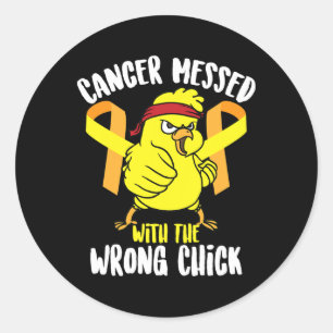 Sticker Rond Cancer Mis Au Courant Avec Le Mauvais Survivant De