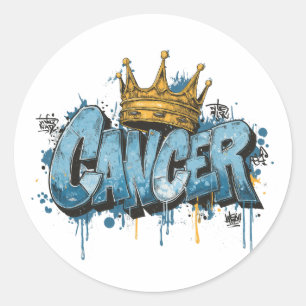 Sticker Rond Cancer mystique Graffiti Zodiac Airbriti avec la C
