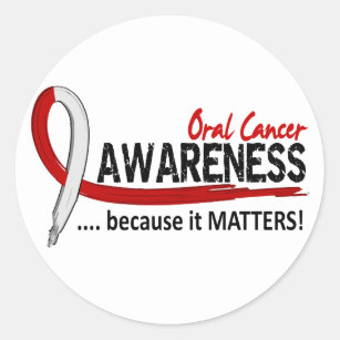 Sticker Rond Cancer oral de la conscience 2