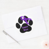 Sticker Rond Cancer pancréatique des Empreintes de pattes de ru (Enveloppe)