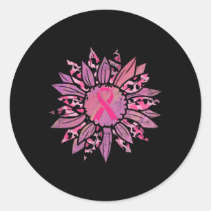 Sticker Rond Cancer Pink Ribbon Sunflower Breast Cancer de la p