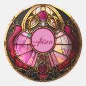 Sticker Rond Cancer Rayon rubis (Devant)