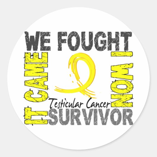 Sticker Rond Cancer testiculaire du survivant 5 (Devant)