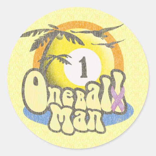 Sticker Rond Cancer testiculaire Humour survivant (Devant)