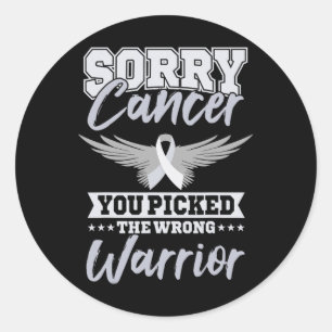 Sticker Rond Cancer Warrior World Cancer Day Cadeau Pink Ribbon