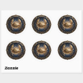 Sticker Rond Cancer Zodiac Crab (Feuille)