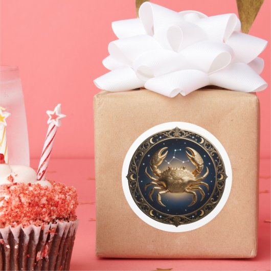 Sticker Rond Cancer Zodiac Crab (Fête)