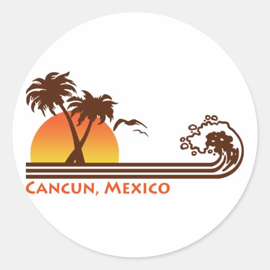 Sticker Rond Cancun Mexique (Devant)