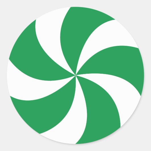 STICKER ROND CANDÉ VERT DE NOËL (Devant)