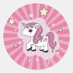 Sticker Rond Candicorn, la licorne de sucrerie