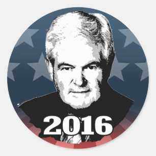 STICKER ROND CANDIDAT 2016 DE NEWT GINGRICH