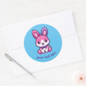 Sticker Rond Candy bunny modifiable (Enveloppe)