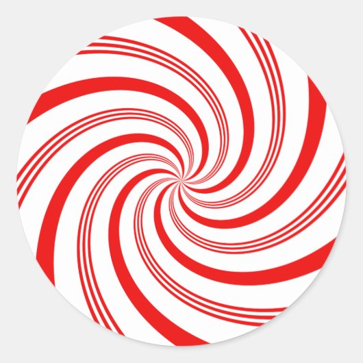 Sticker Rond Candy Cane Twirl (Devant)
