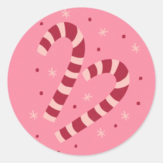 Sticker Rond Candy canes (Devant)