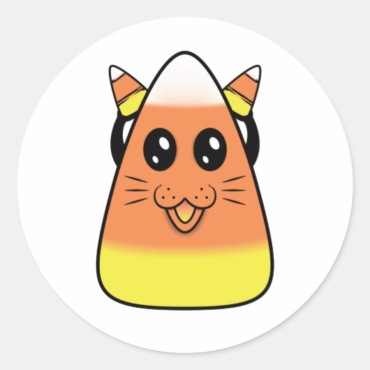 Sticker Rond Candy Corn Kitty (Devant)