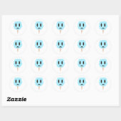 Sticker Rond Candy en coton bleu (Feuille)