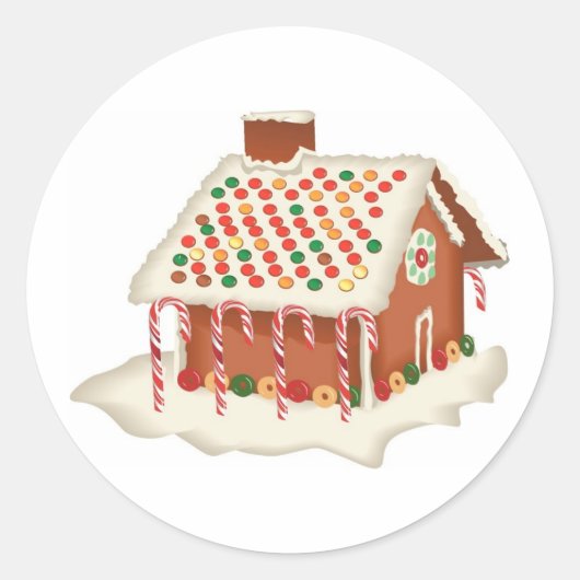 Sticker Rond Candy Gingerbread Cottage (Devant)