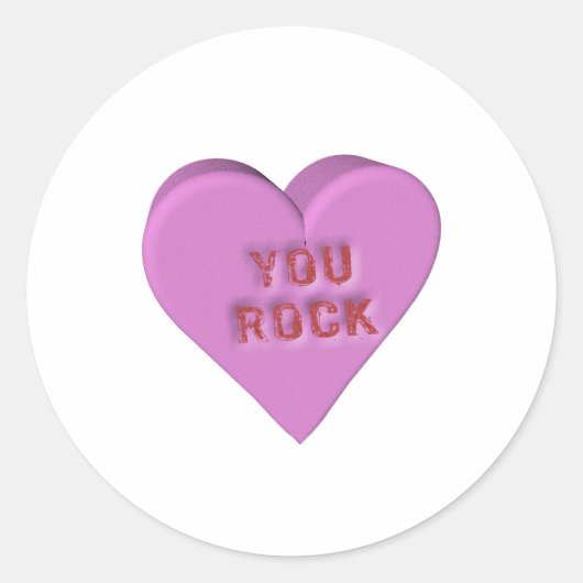 Sticker Rond Candy Heart "YOU ROCK" (Devant)