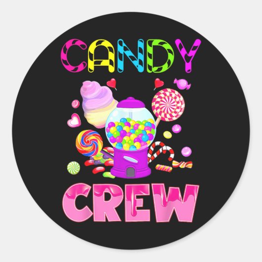 Sticker Rond Candy Land Candy Décorations d'équipage Sweetie Ca (Devant)