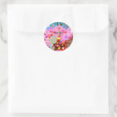 Sticker Rond Candy Land Party Imaginaire Candy Cupcakes Favoris (Sac)